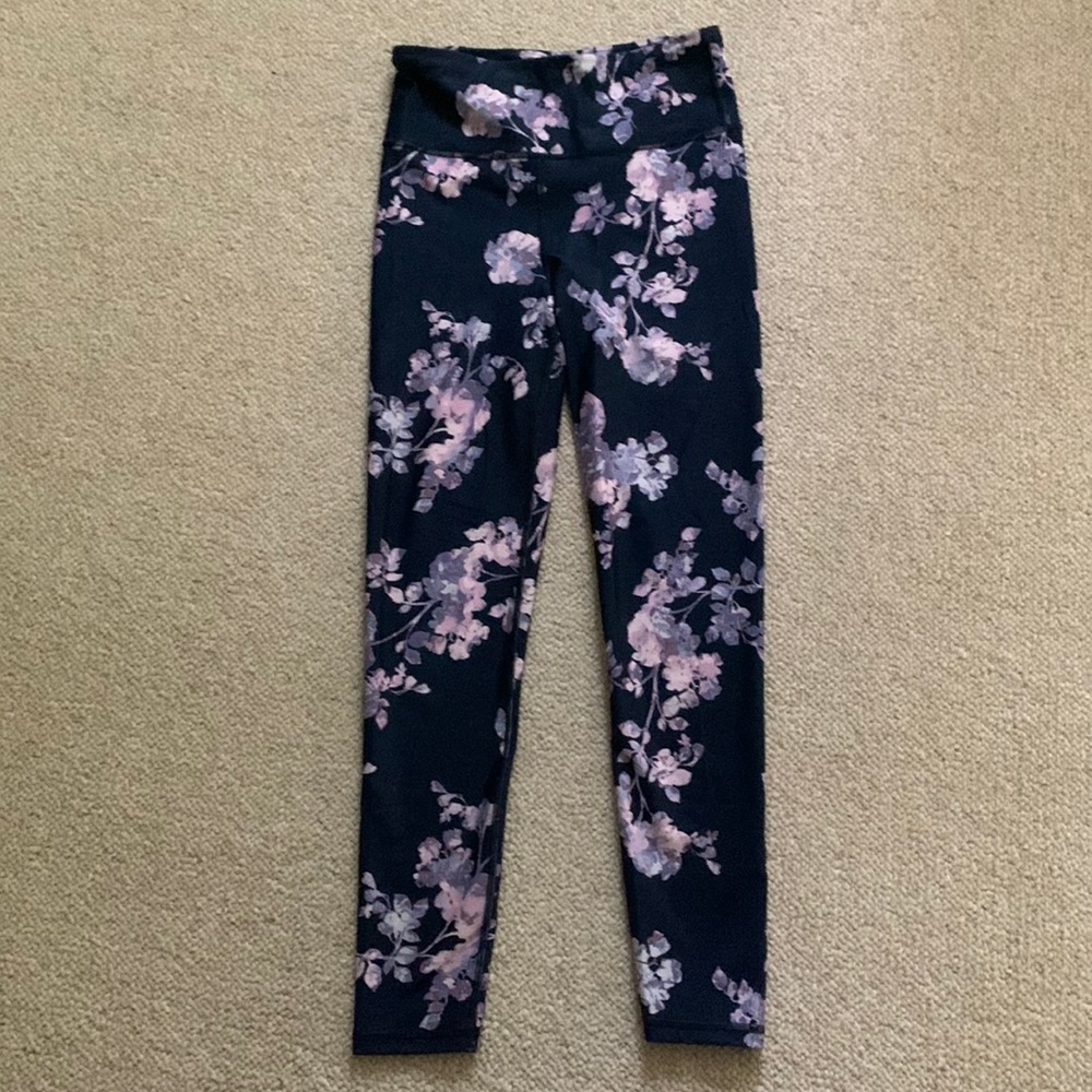 Gap navy blue floral leggings size Small Tall